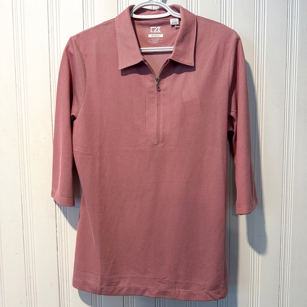 Cutter & Buck New With Tags Mauve Polo Shirt Sport Alethic Golf women’s LG NWT